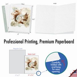 The Best Card Company - 10 Assorted Blank Notecards Box Set 4 x 5.12 Inch with Envelopes (10 Designs, 1 Each) Boxed Assorted Kid Cards of Pets - WATERCOLOR WILDLIFE M6629OCB-NB