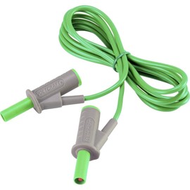 VOLTCRAFT MSB-501 Safety test lead Lamellar connector 4 mm Lamella plug 4 mm 1.50 m Green 1 pc.