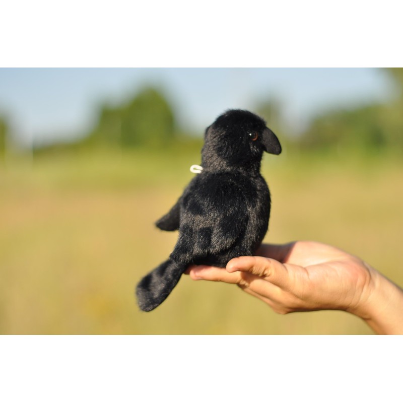 TAMMYFLYFLY Lifelike Crow Bird Plush Stuffed Animal Toy Yellow Bird