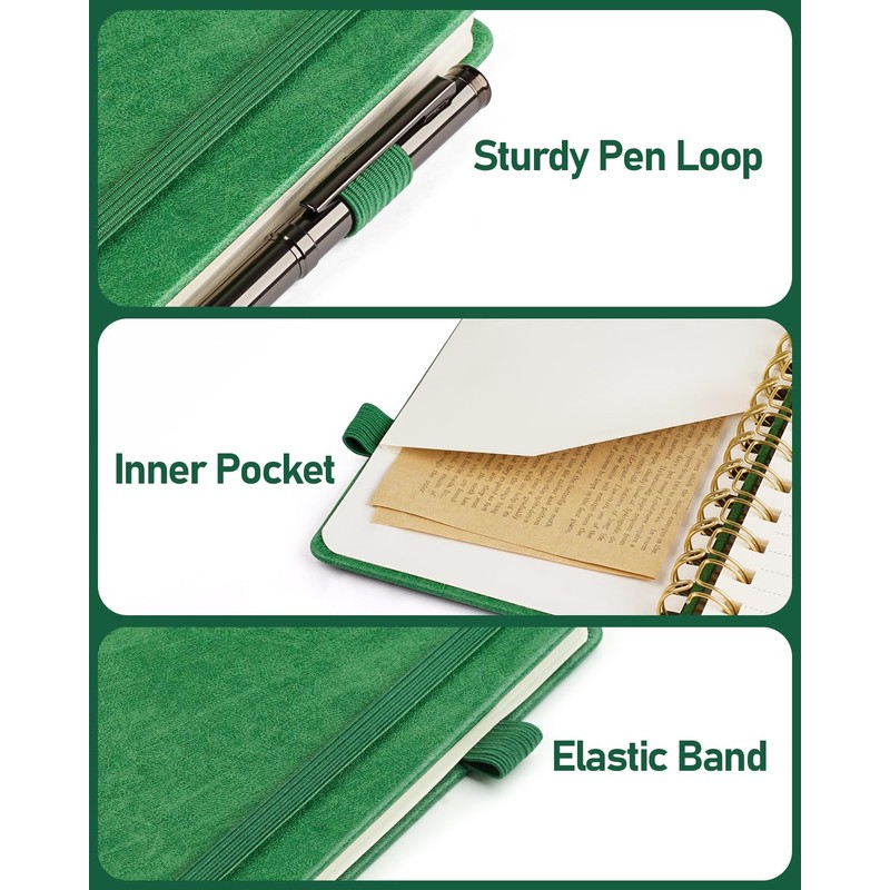 WEMATE Spiral Password Book with Alphabetical Tabs, Small, for Seniors,