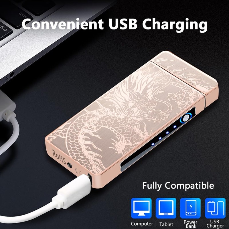 SKRFIRE Electric Rechargeable USB Plasma Arc Lighters High Power Flame