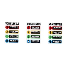 SHOWERORO 3pcs Special Education Classroom Must-haves Voice Level Sticker Decor Wall Decals