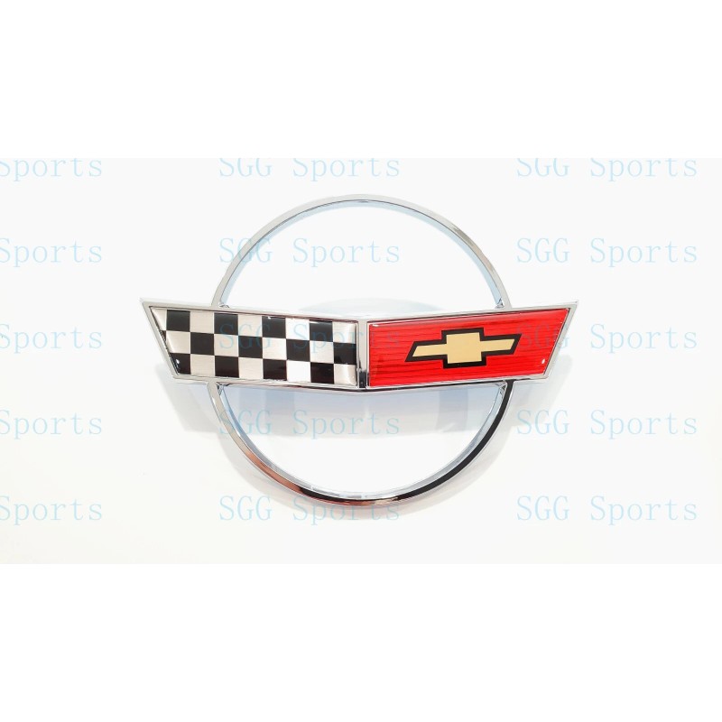 AUTO 2PC 1984-1996 C4 Corvette Chrome Red Front Nose Hood