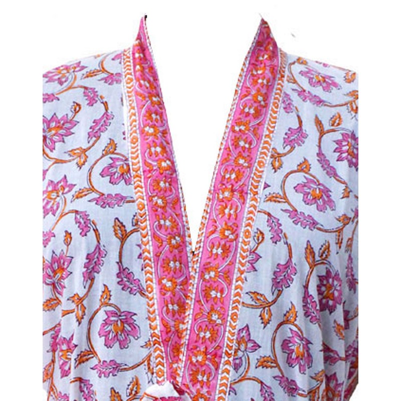 Mango Gifts 100% Cotton Hand Block Print Bathrobe Women Cover