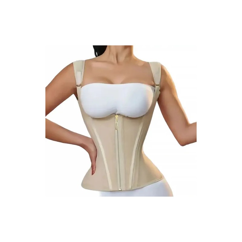 Faja Colombiana Doble Cierre Reloj De Arena Cinturilla Látex Color