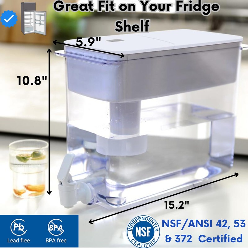 30-Cup Water Filter Pitcher & 5 Filters & Electronic Filter