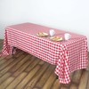 TABLECLOTHSFACTORY Perfect Picnic Inspired Checkered 60x102 Polyester Rectangle Tablecloths White/Red