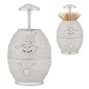 Metal Zinc Alloy Toothpick Holder Flower Pattern Hand Press Toothpick