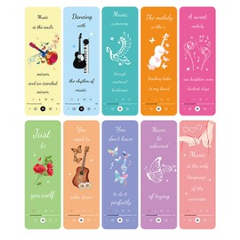 Remerabel 30 Pcs Music Inspired Album Quotes Bookmarks, 6x2 Inch, Cardstock