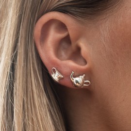 Lily Charmed - 925 Sterling Silver Teapot and Teacup Stud Earrings