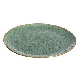 Leonardo Matera 018542 Ceramic Plate, Dishwasher-Safe Dinner Plate with Glaze, Round Stoneware Plate, Diameter 27 cm, Green, Pack of 1