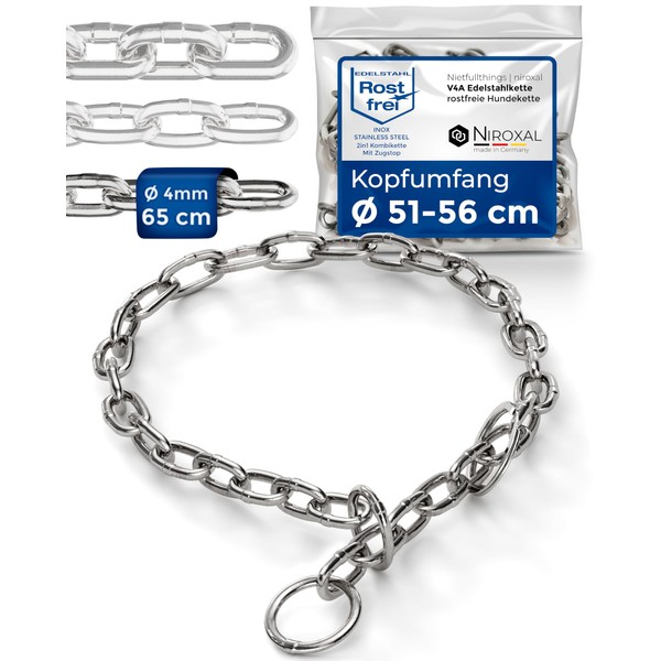 Chain Choke for Dogs with Head Circumference 51-56 cm Made