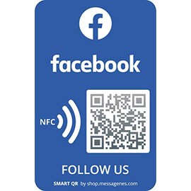 2X Facebook Stickers "Follow Us" with Smart QR - NFC | Increases Facebook Followers in 1click | Premium Materials - Long Lasting | Social Networks