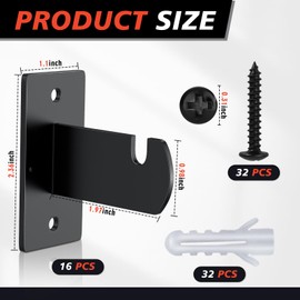 16 Pcs Gridwall Mount Brackets with Screws, Gridwall Brackets for Grid Panels Clothing Store Cloakroom Retail Display Garage Wall Organization (16)