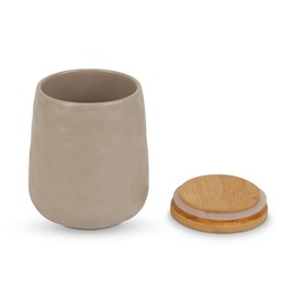 DII Kitchen Accessories Collection, Textured Matte Ceramic Canister Set, Stone, Dimple, 2 Piece