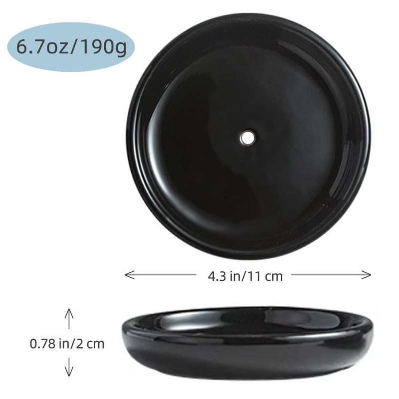 Round Self Draining Soap Dish, Small Ceramic Tray, Cute Jewelry