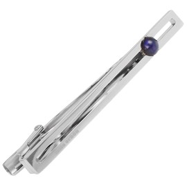 mila schon mst8394 Mira Sean Slit Plate Purple Glass Tie Clip, Brass, Czech Glass