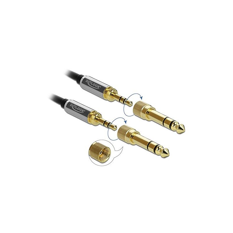 DELOCK Coiled Cable 3.5 mm 3 Pin Jack Plug to