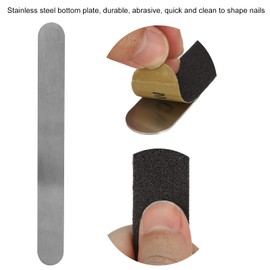 Reusable Nail File, Stainless Steel Nail File Nail File with Reusable Stainless Steel Nail File Base Plate 100 Pcs Replacement Nail File Strip Kit for Shaping Nail Art