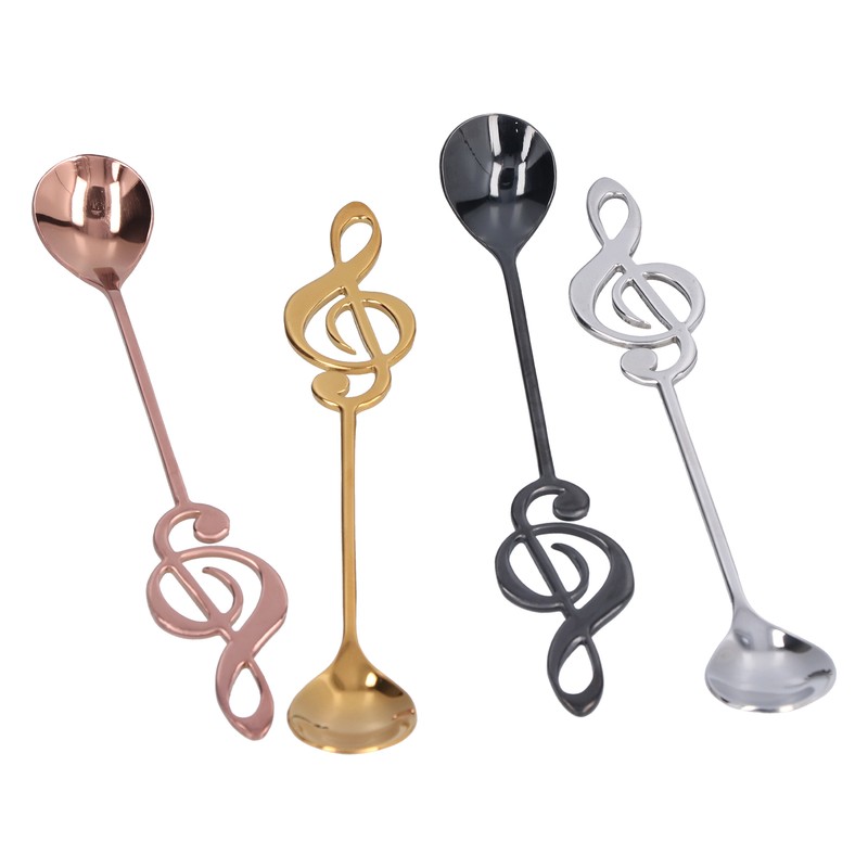 304 Stainless Steel Spoon Innovative Musical Notes Stirring Spoon for