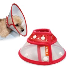 HAG-r Elizabethan Collar, S Size, Assembled In Japan, Soft Neck, Peaceful Rest, Guard, Dogs, Cats, Soft, Half And Half, Lightweight, Used By Veterinarians, Functional Colors, Cute, Red