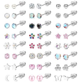 Kids Earrings for Girls with Safety Screw Back Girls Earrings Studs, Cute Stud Earrings for Teens, Hypoallergenic Earrings Studs Kids