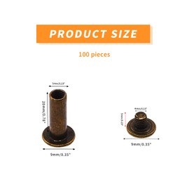 Begino 100pcs Chicago Screw M5x20mm Slotted Binding Screws for Rivet Book Binding,Bronze