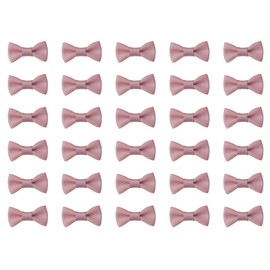 Sowaka 50 Pcs Mini Bow Ribbon Satin Soft Black Appliques Boutique Bow Ties for DIY Crafting Sewing Project Making Scrapbooking Embellishment DIY Decoration Wedding Parties Gift Décor (Pretty Pink)