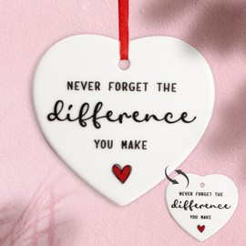 Thank You Gift Thank You Plaque Never Forget the Difference You Make Christmas Birthday Gifts Hanging Decoration for Women Friends Teacher Nurse