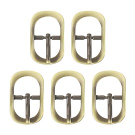 SUIKIHUM 5 Pack Roller Belt Buckle, 0.5 Inch Single Prong Belt Buckle, Oval Roller Pin Buckle Zinc Alloy for Bag Keychain, Bronze