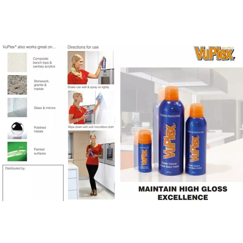 VuPlex Plastic Cleaner & Anti Static Polish 13.2oz LARGE CAN
