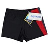 Aquarti Men's Short Swimming Trunks with Side Stripes, Black /
