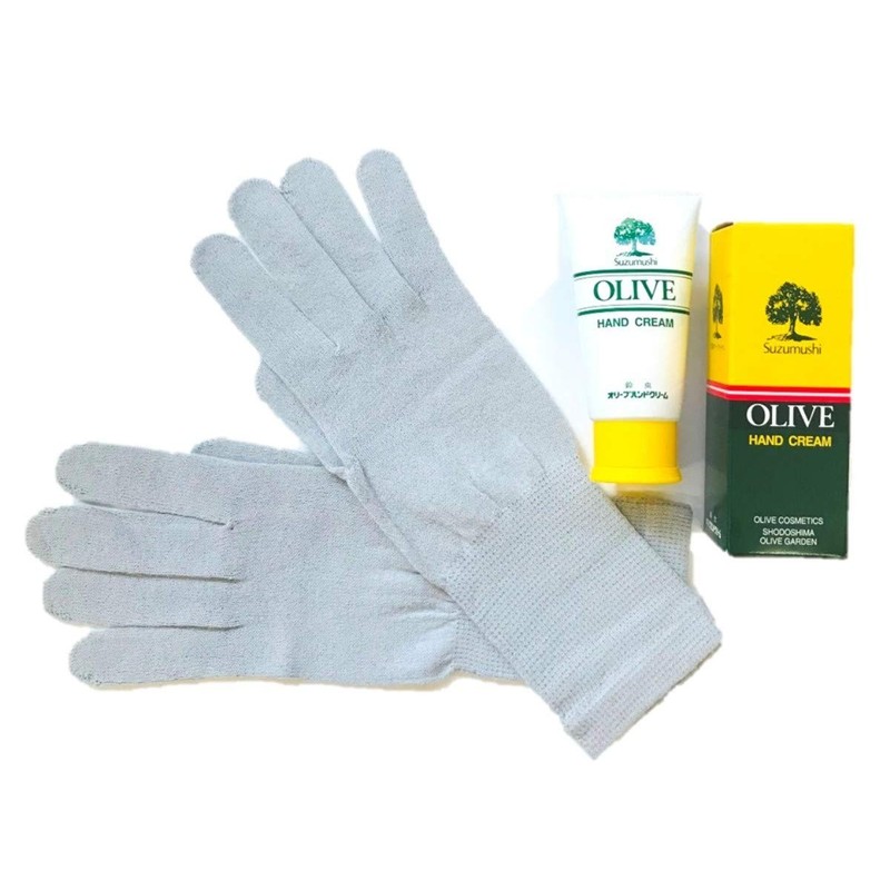 Olive Sarah Soft Gloves & ori-buhandokuri-mu 小豆島 Made in Olive