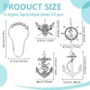 WEBEEDY 12 Pcs Nautical Shower Curtain Hooks Rust Proof Skull