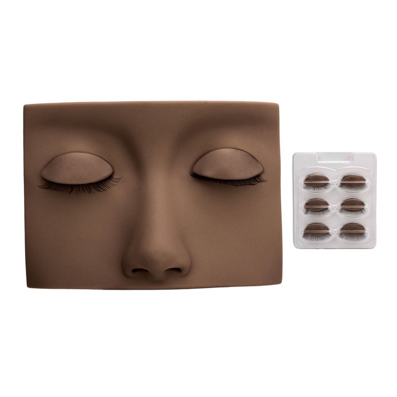Lash Mannequin Head with 3 Pairs Replaceable Eyelid Silicone Eyelash