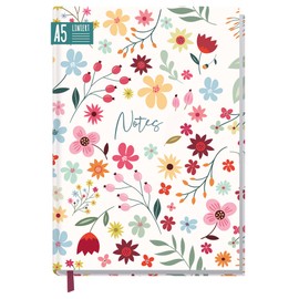 Häfft Notizbuch A5 liniert "Wild Flower" von Trendstuff by Häfft - 124 Seiten, 62 Blatt - ideal als Tagebuch, Bullet Journal, Ideenbuch, Schreibheft - nachhaltig & klimafreundlich