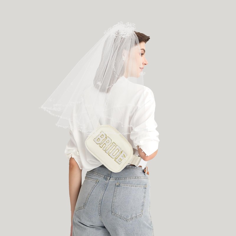 Lamyba Bride Fanny Pack for Bachelorette Party, Wedding Waist Packs