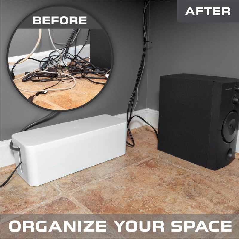 Iron Forge Cable Large Cable Management Box - White Cord