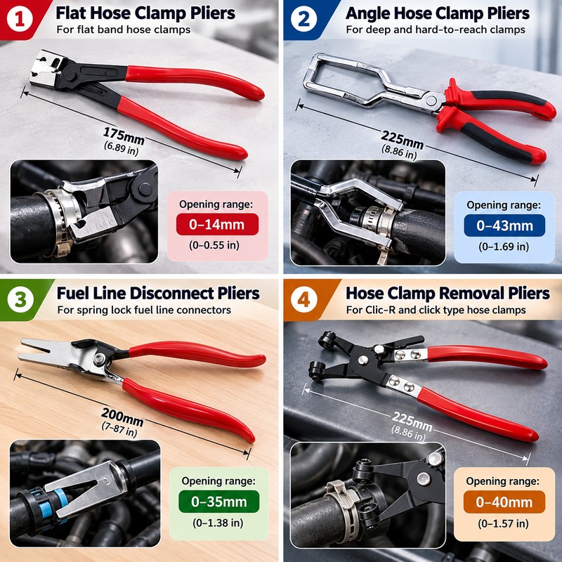 Manual Hose Clamp and Fuel Line Disconnect Pliers - Single