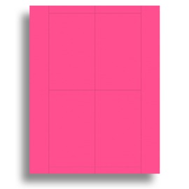 65lb Bright Pink Printable Index Cards 3x5 - Index Card Sheets for Inkjet & Laser Printers - Perforated cards 4 per page - 25 Sheets / 100 Index Cards