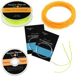 Orange WF Fly Fishing Line Kit 3WT Fly Fishing Line Leader Braided Backing Fish Line