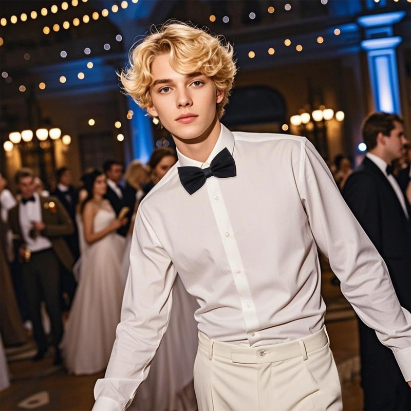 Bow Tie Classic Solid Color Satin Bow Tie Adjustable Neck