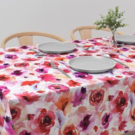 Style Decor W4701100 Tablecloth, 100% Cotton, Fashionable, Rectangle, Northern Europe, 47.2 x 59.1 inches (120 x 150 cm), Standard, Floral Print, Pink, Rose