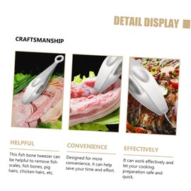 Housoutil 3pcs Tweezers Set Poultry Hair Fish Bone Pig Hair Removers Tweezers for Safe Cooking