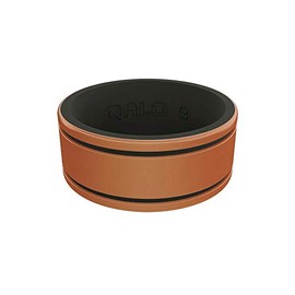 QALO Men's Copper/Black Striped Strata Ring Size 11