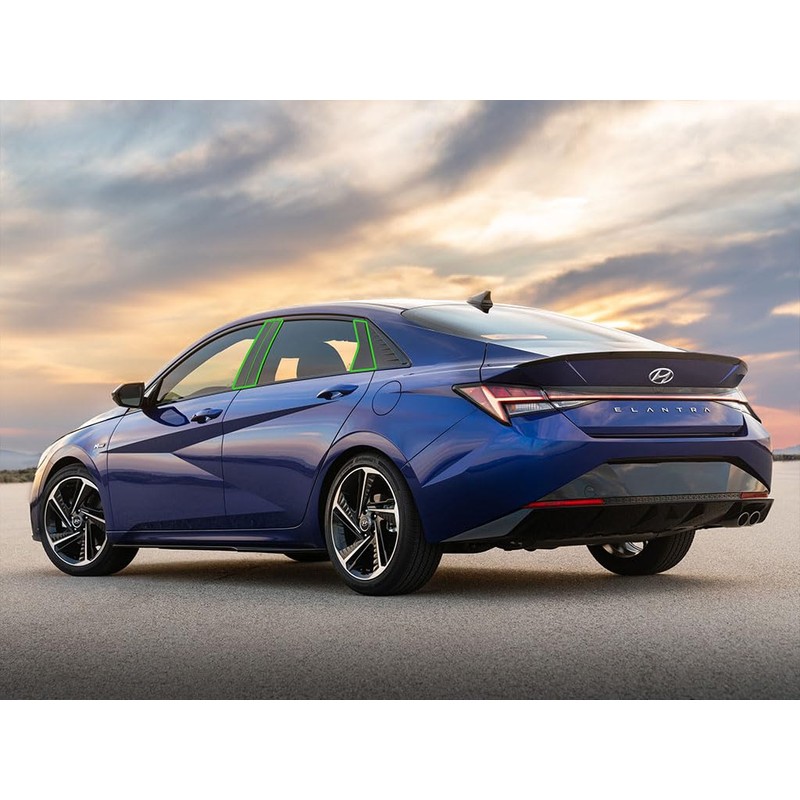 Rvinyl Pillar Post Window Trim Compatible with Hyundai Elantra 2021-2024