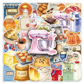 50Pcs Baking Stickers Funny for Water Bottles Baking Laptop Decals, Bakery Themed Party Decorations, Gifts for Women & Men(Baking Time)