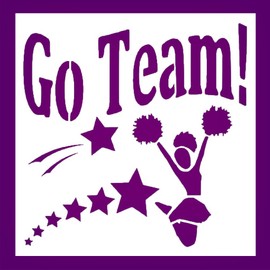 Go Team Sign Stencil for Painting, Plastic, Reusable, 5.5 x 5.5, Perfect for Sports Events and Celebrations