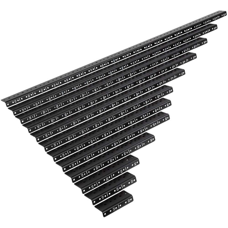 NavePoint 14U Vertical Rack Rail Pair DIY Kit with Hardware,