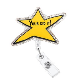 Funny Nurse Badge Reel, Cute Work Badge Holder Retractable Alligator Badge Clip, Nurse Doctor ID Name Badge Clip for Nursing Student RN CNA LPN Medical Worker Teacher & Office Staff(Your did it)